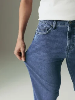 Bleu moyen - Ajustement droit - Jean Motionflex