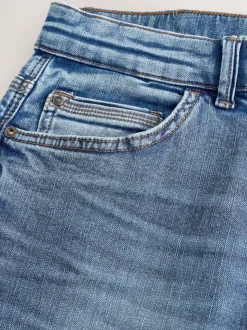 Bleu moyen - Ajustement droit - extensible Denim Jeans