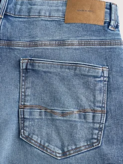 Bleu moyen - Ajustement droit - extensible Denim Jeans