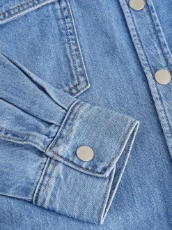 Bleu moyen - Chemises oversize en Denim