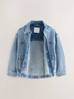 Bleu moyen - Denim Shacket (3-16ans)