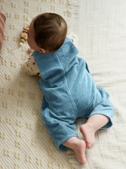 Bleu moyen - Ensemble salopette et body en velours côtelé (0mois-2ans)