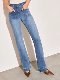 Bleu moyen - Friends Like These Jean évasé à poche haute