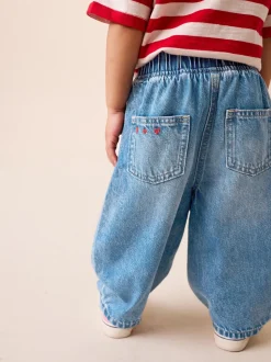 Bleu moyen - Jean brodé Galentines (3mois-7ans)