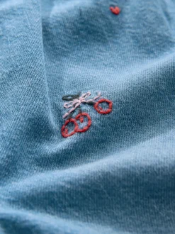 Bleu moyen - Jean brodé Galentines (3mois-7ans)