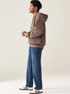 Bleu moyen - Jean classique extensible à coupe décontractée