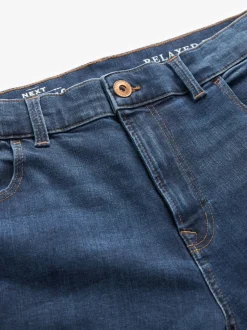 Bleu moyen - Jean classique extensible à coupe décontractée