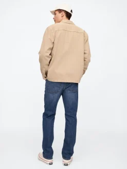 Bleu moyen - Jean droit extensible Gap