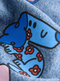 Bleu moyen - Jean imprimé Doodle (3mois à7ans)