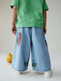 Bleu moyen - Jean imprimé tomate (3mois-7ans)