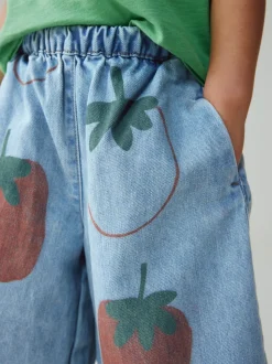 Bleu moyen - Jean imprimé tomate (3mois-7ans)