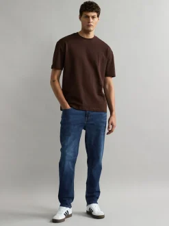 Bleu moyen - Jeansextensible classique coupe fuselée régulière