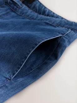 Bleu moyen - Joggings jambe large avec poche cœur