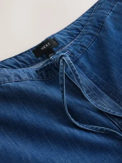 Bleu moyen - Joggings jambe large avec poche cœur