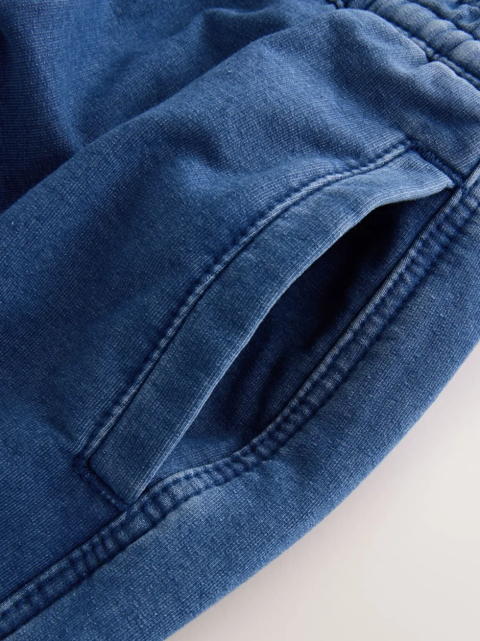 Bleu moyen - Pantalons Coupe ballon en Denim jersey