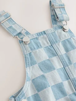 Bleu moyen - Salopettes à carreaux (3mois-7ans)