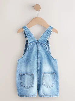 Bleu moyen - Salopettes Uni Denim (3mois-7ans)