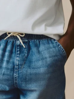 Bleu moyen - Short Bermuda Pull On en jean (3-16ans)
