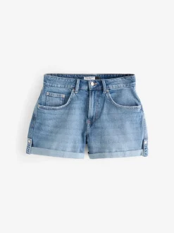 Bleu moyen - Short garçon en jean sablier