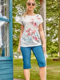 Bleu moyen - Short Roman stretch longueur genoux