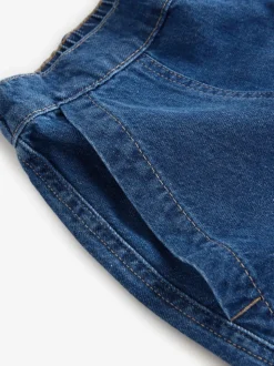 Bleu moyen - Short utilitaire léger en coton 100% Denim