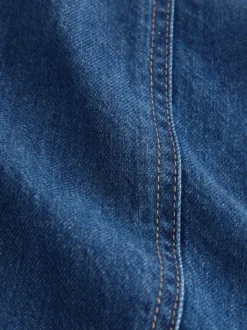 Bleu moyen - Short utilitaire léger en coton 100% Denim