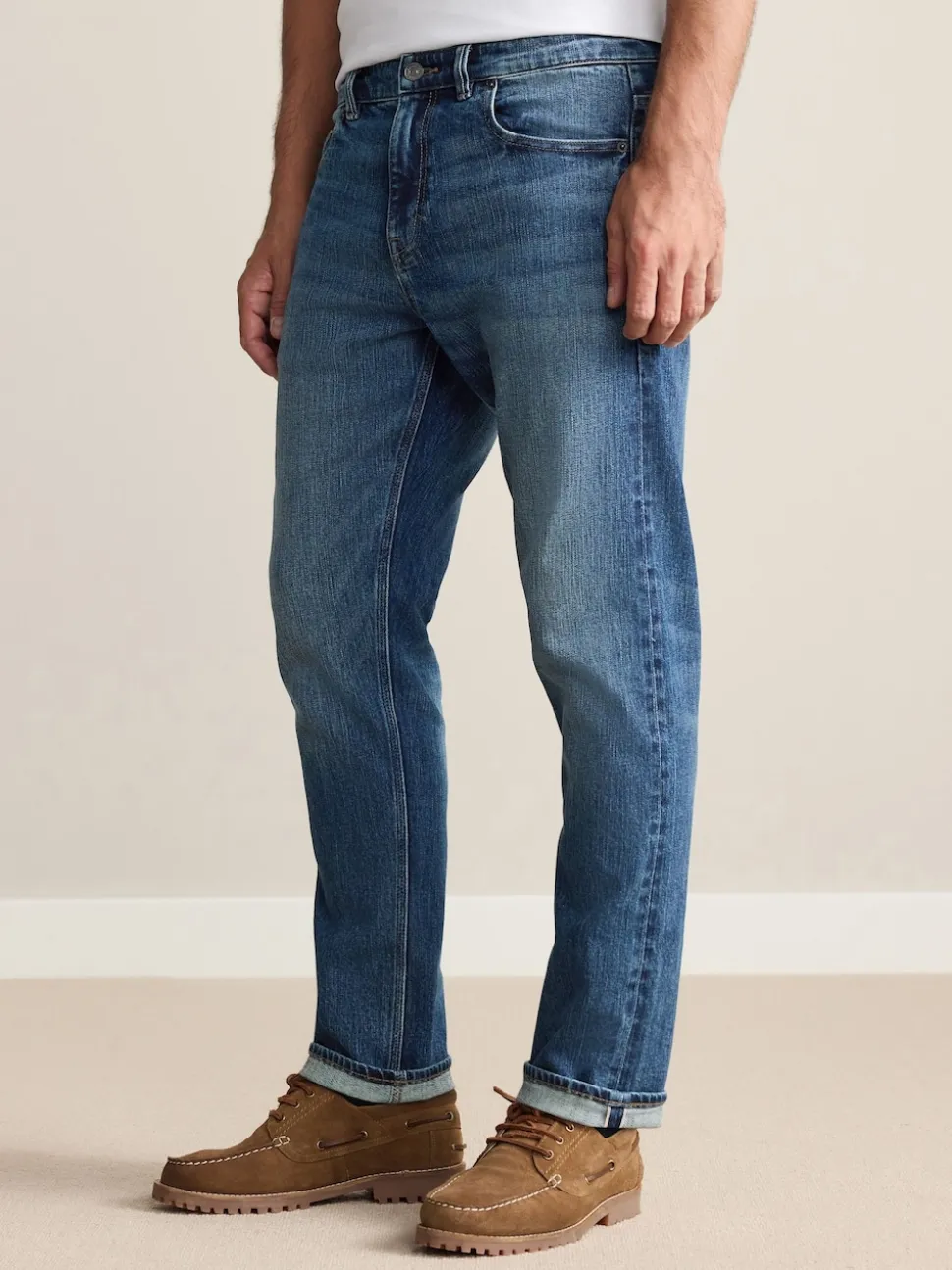 Bleu moyen - Slim Fit (Slim Fit) - Signature Selvedge jean Denim Jeans
