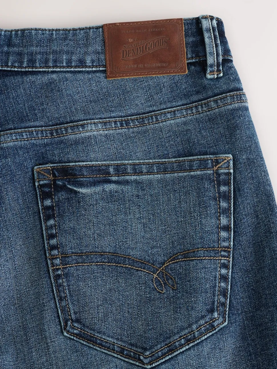 Bleu moyen - Slim Fit (Slim Fit) - Signature Selvedge jean Denim Jeans
