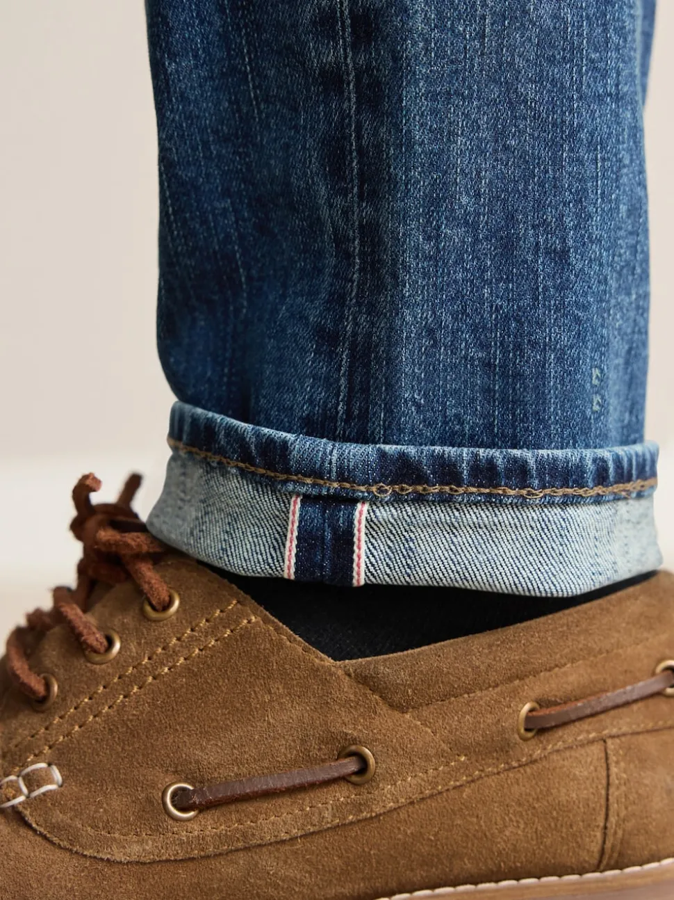 Bleu moyen - Slim Fit (Slim Fit) - Signature Selvedge jean Denim Jeans
