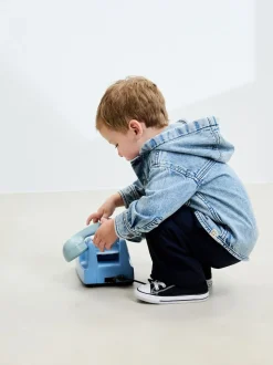 Bleu moyen - Surchemise à capuche en jean (3mois7ans)