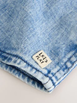 Bleu moyen - Surchemise à capuche en jean (3mois7ans)