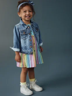 Bleu moyen - Veste Denim Western 100% coton (3mths-7yrs)
