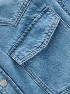 Bleu moyen et vert kaki - Lot de 2 chemises en jean oversize