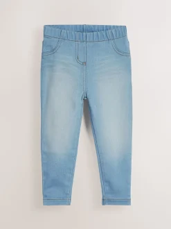 Bleu moyen/jean bleu clair - Jeggings à taille élastiquée (3mois-7ans)