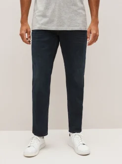 Bleu noir - Straight Fit Classic Jeans extensibles