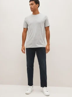 Bleu noir - Straight Fit Classic Jeans extensibles