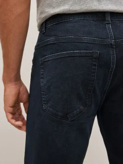 Bleu noir - Straight Fit Classic Jeans extensibles