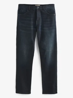 Bleu noir - Straight Fit Classic Jeans extensibles
