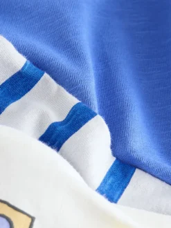 Bleu Pirates - Lot de 3 t-shirts appliqués à manches courtes (3mois7ans)