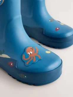 Bleu plage - Bottes de pluie à poignée