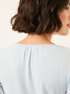 bleu pâle - Haut FatFace Pointelle Henley