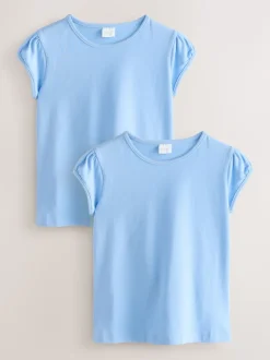 bleu pâle - Lot de 2 t-shirts à manches bouffantes (3-16ans)