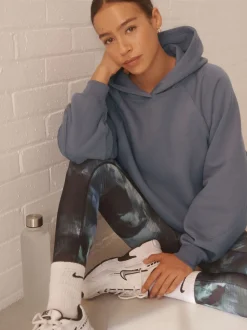 bleu pâle - Sweat à capuche épais coupe standard décontracté