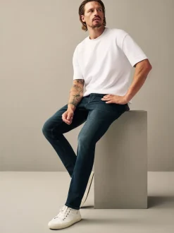 Bleu profond - Slim Fit (Slim Fit) - extensible Denim Jeans