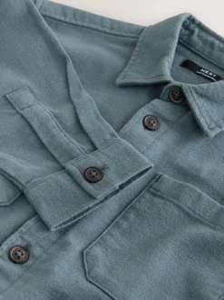 Bleu pétrole - Surchemise brossée (3-16ans)