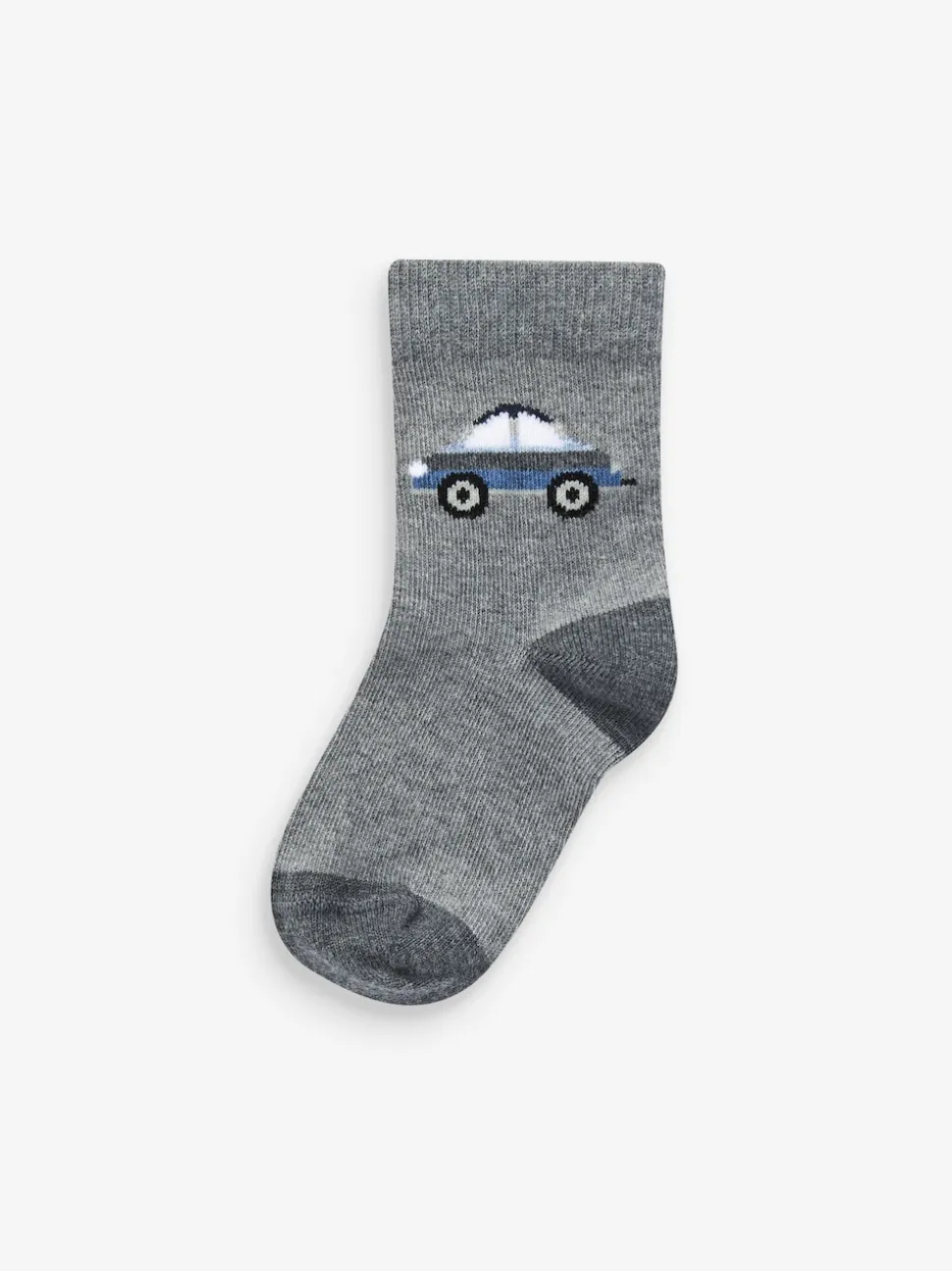 Bleu rayures/transport - Paquet de chaussettes en coton riche 7