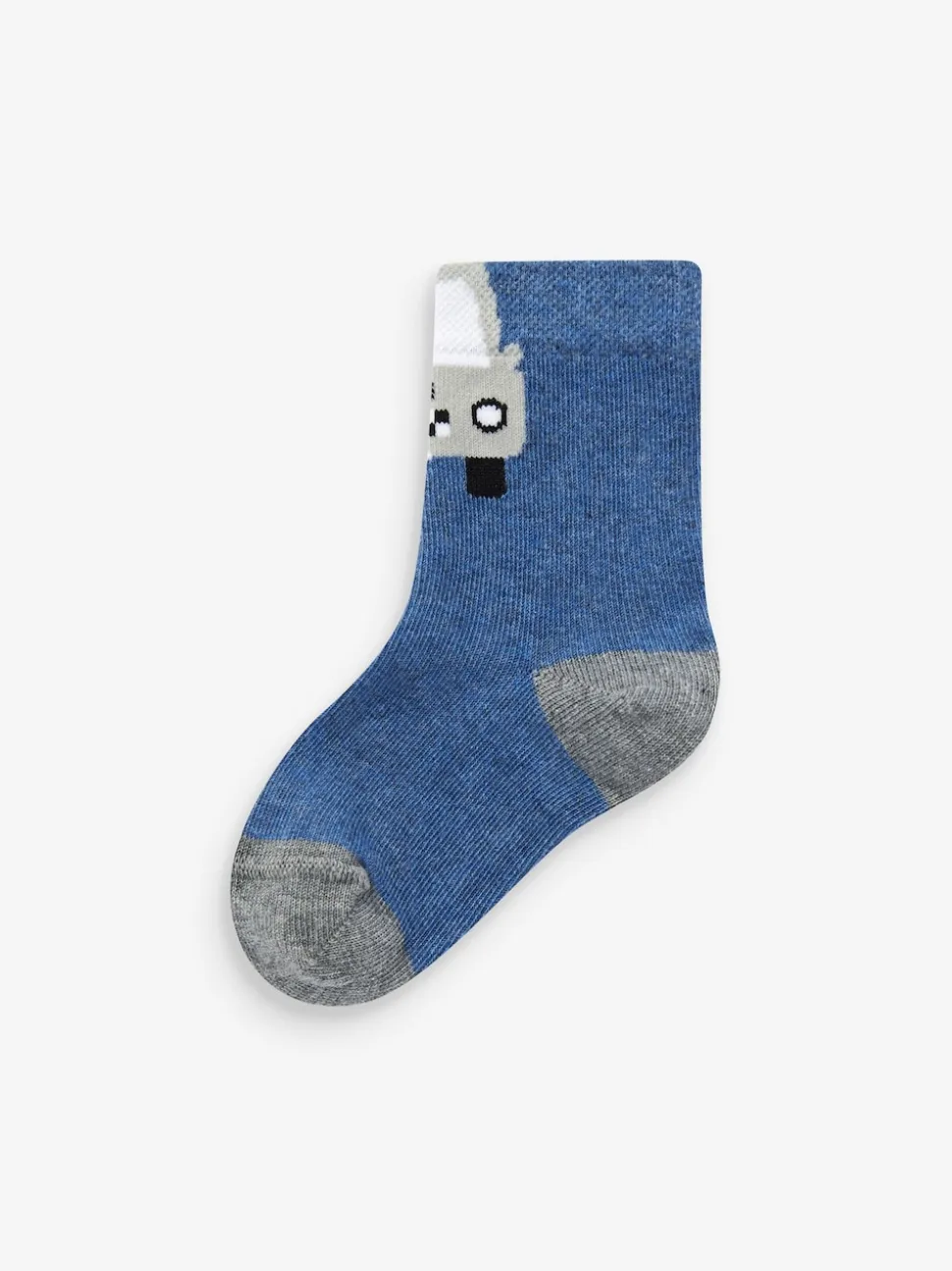 Bleu rayures/transport - Paquet de chaussettes en coton riche 7