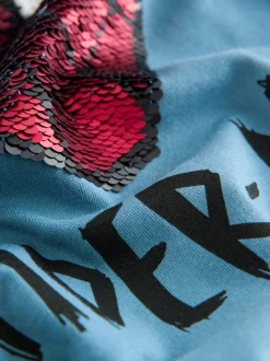 Bleu Spiderman - T-shirt à sequins réversibles (3-16ans)