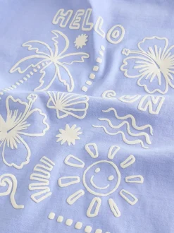 Bleu Sunshine - Ensemble t-shirt à manches courtes et short cycliste (3mois7ans)