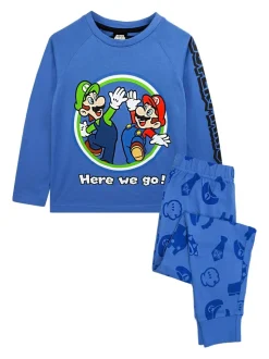 Bleu super Mario - Pyjama Vanilla Underground long